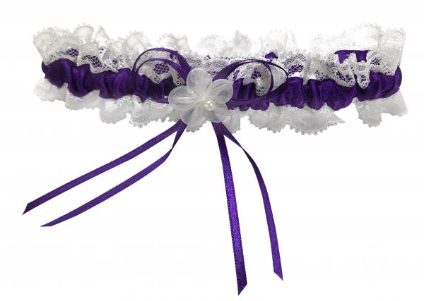 Strumpfband mit Blume und Perle M8242 diverse Farben
